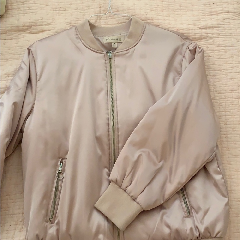 Philosophy pink satin bomber jacket